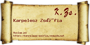 Karpelesz Zsófia névjegykártya